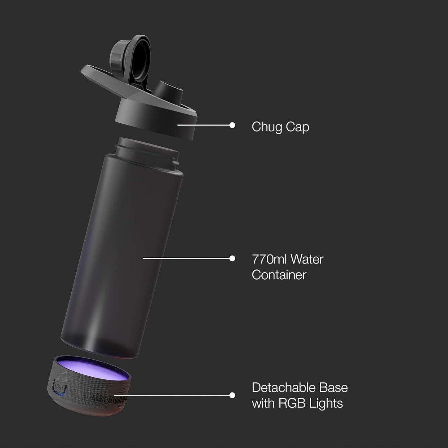 Smart Water Bottle Chug Lid Volga+ with Mobile App Connectivity