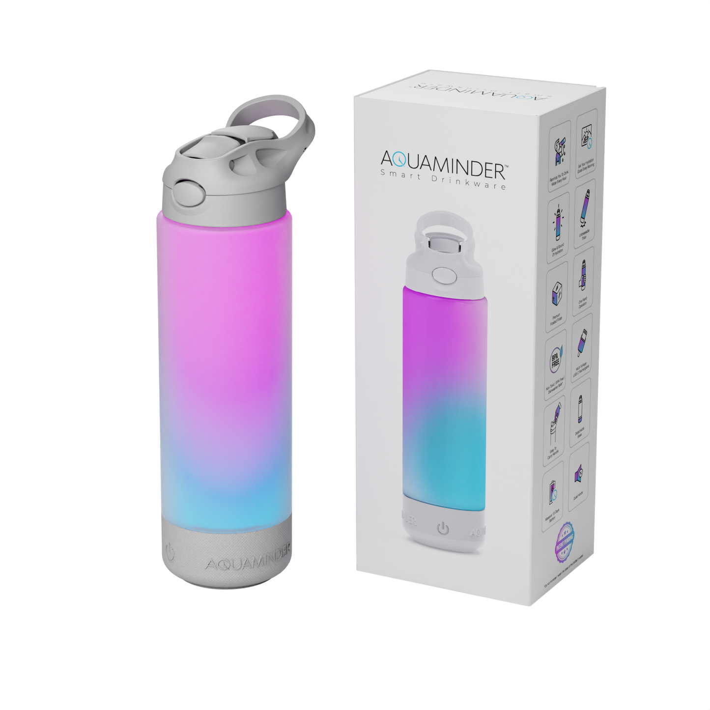 Smart Drinkware Bottle Indus with Sporty Sipper Lid