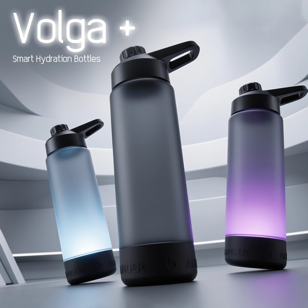 Personalised Volga+ Smart Reminder Led Vacuum Bottle With Chug Lid & Aquaminder APP Connectivity | 770 ml | Black - Cod Not Applicable - AQUAMINDER