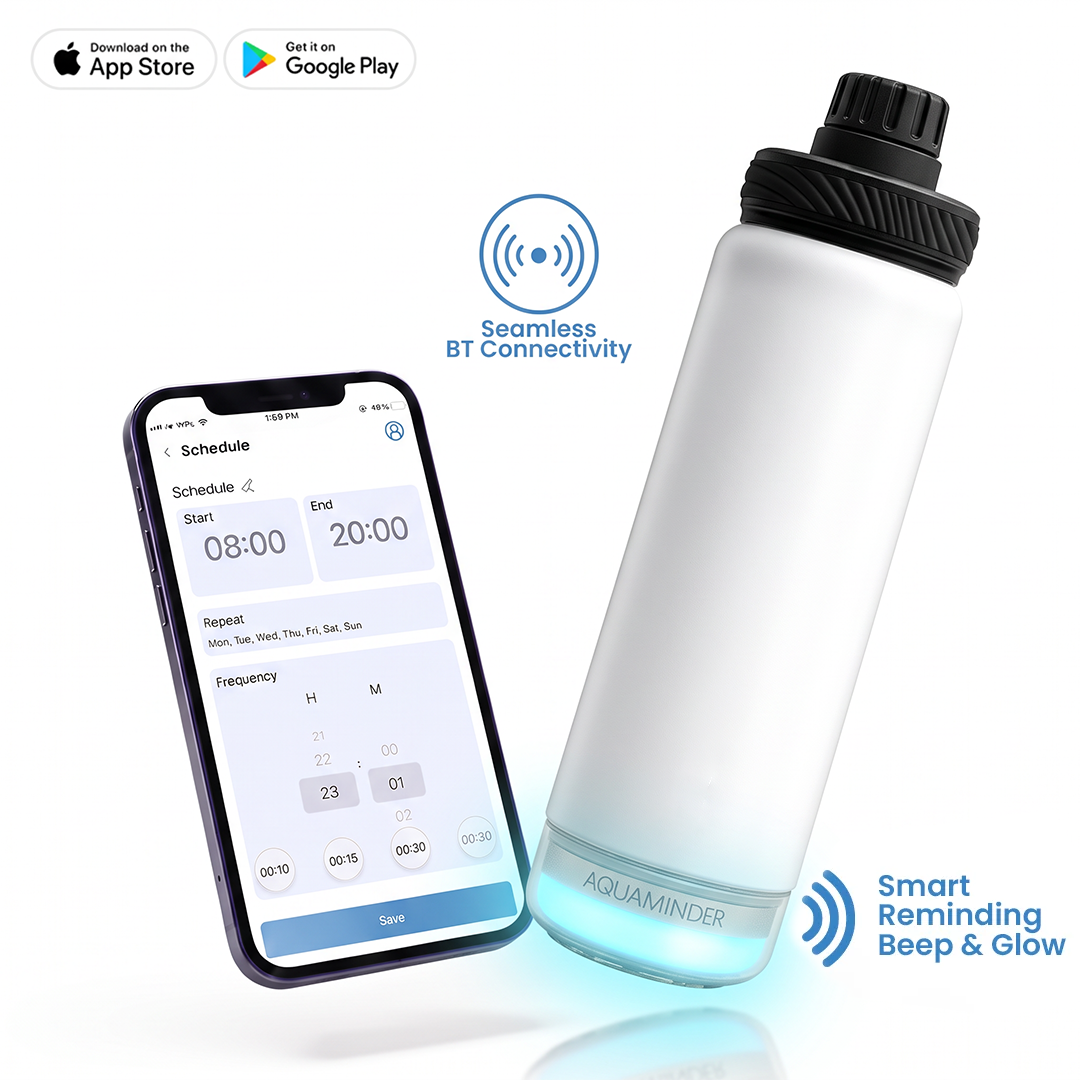 Rhine+ Smart Hydration Bottle | 800ML | White