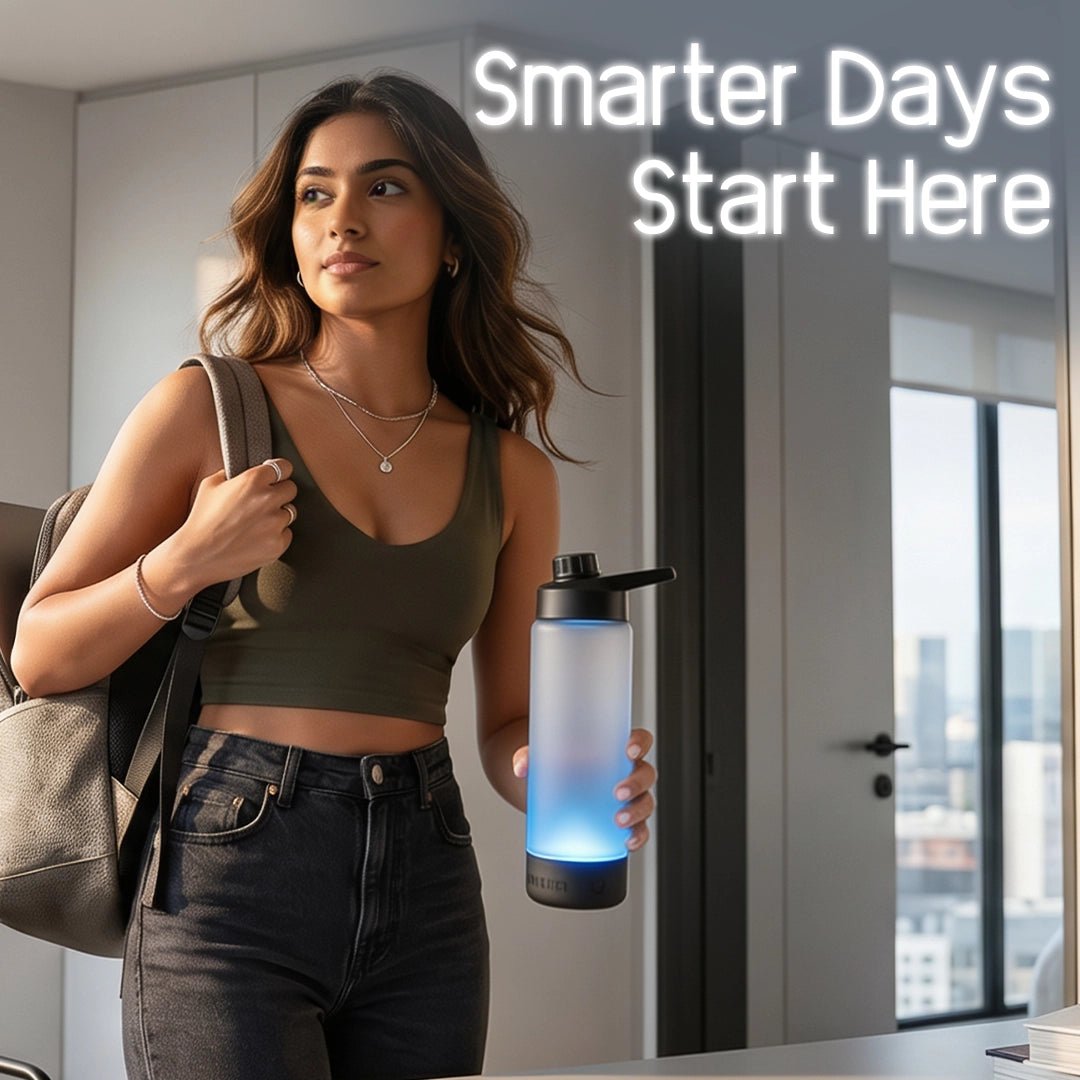 Personalised Volga+ Smart Reminder Led Vacuum Bottle With Chug Lid & Aquaminder APP Connectivity | 770 ml | Black - Cod Not Applicable - AQUAMINDER