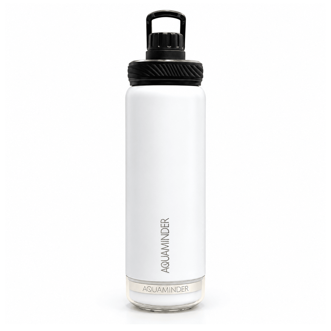 Personalised Rhine+ Smart Hydration Bottle | 800ML | White - AQUAMINDER