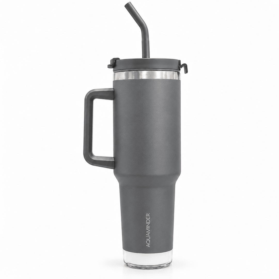 Nile Prime+ Smart Reminder Led Vacuum Tumbler | 1200ML | Grey - AQUAMINDER