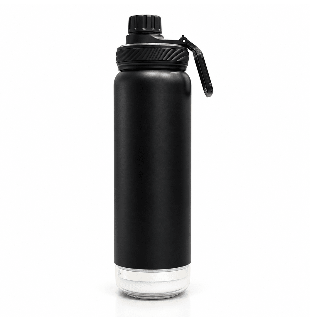 Personalised Rhine+ Smart Hydration Bottle | 800ML | Black - AQUAMINDER