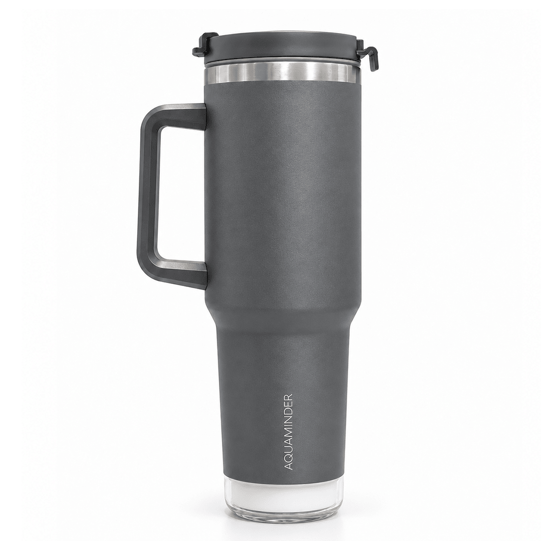 Nile Prime+ Smart Reminder Led Vacuum Tumbler | 1200ML | Grey - AQUAMINDER