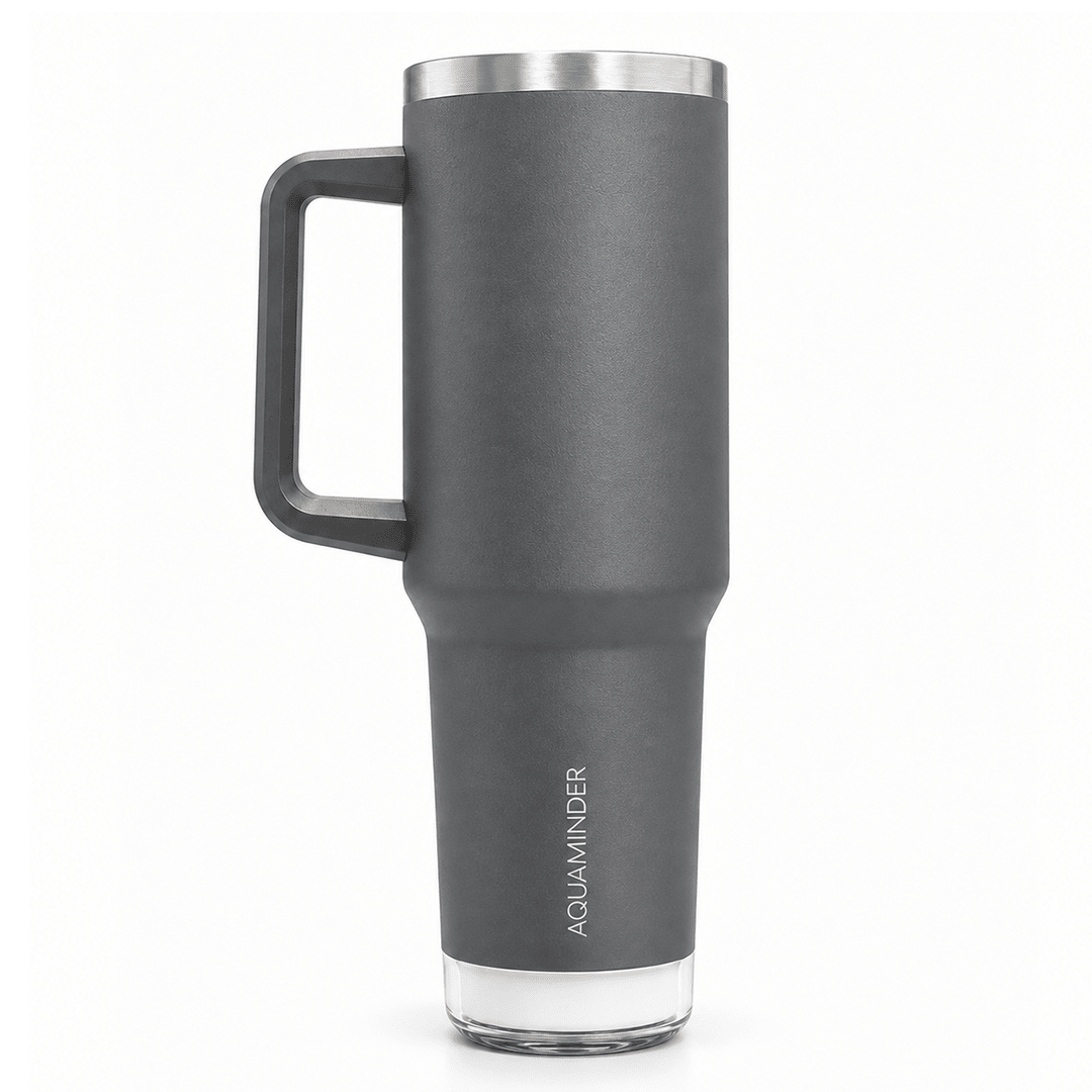 Nile Prime+ Smart Reminder Led Vacuum Tumbler | 1200ML | Grey - AQUAMINDER
