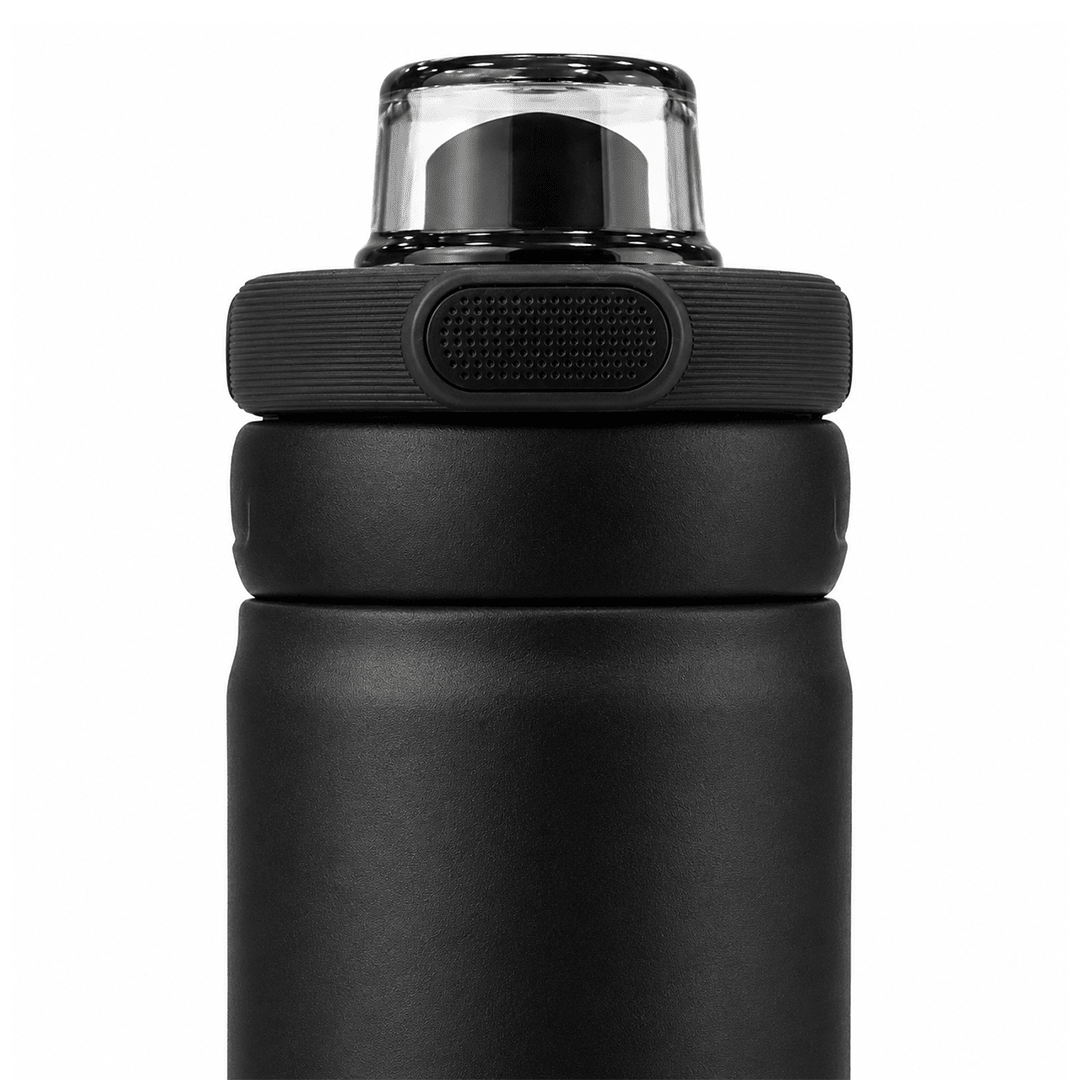 Personalised Rio Prime+ Smart Reminder Beep & Glow Vacuum Bottle with Chug Cap | 700 ml | Hot & Cold Retention | 15-Day Battery | Black - COD Not Applicable - AQUAMINDER
