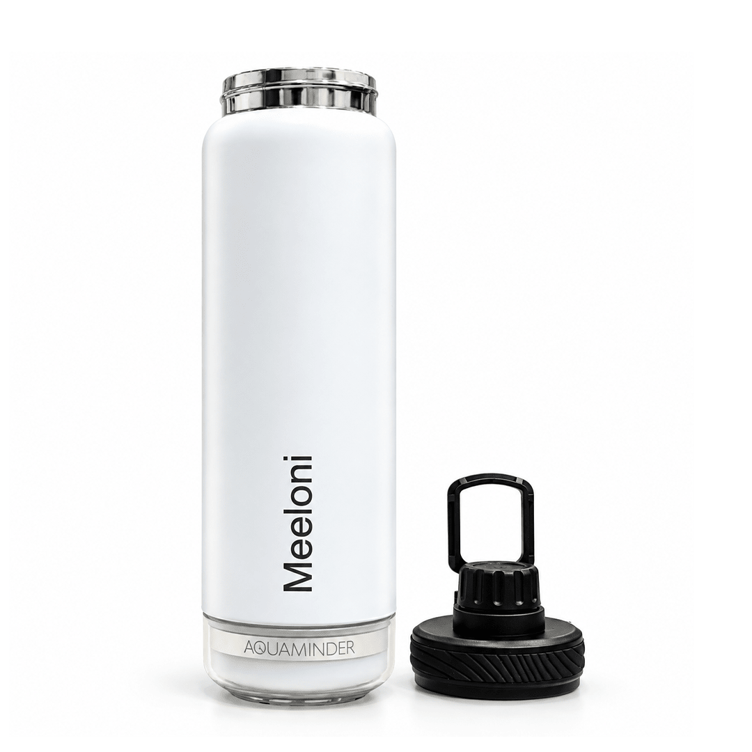 Personalised Rhine+ Smart Hydration Bottle | 800ML | White - AQUAMINDER