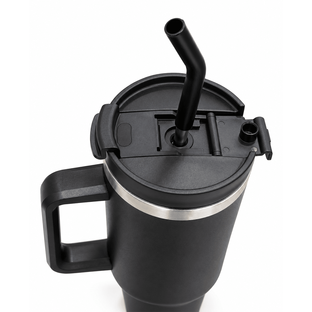 Nile Prime+ Smart Reminder Led Vacuum Tumbler | 1200ML | Black - AQUAMINDER