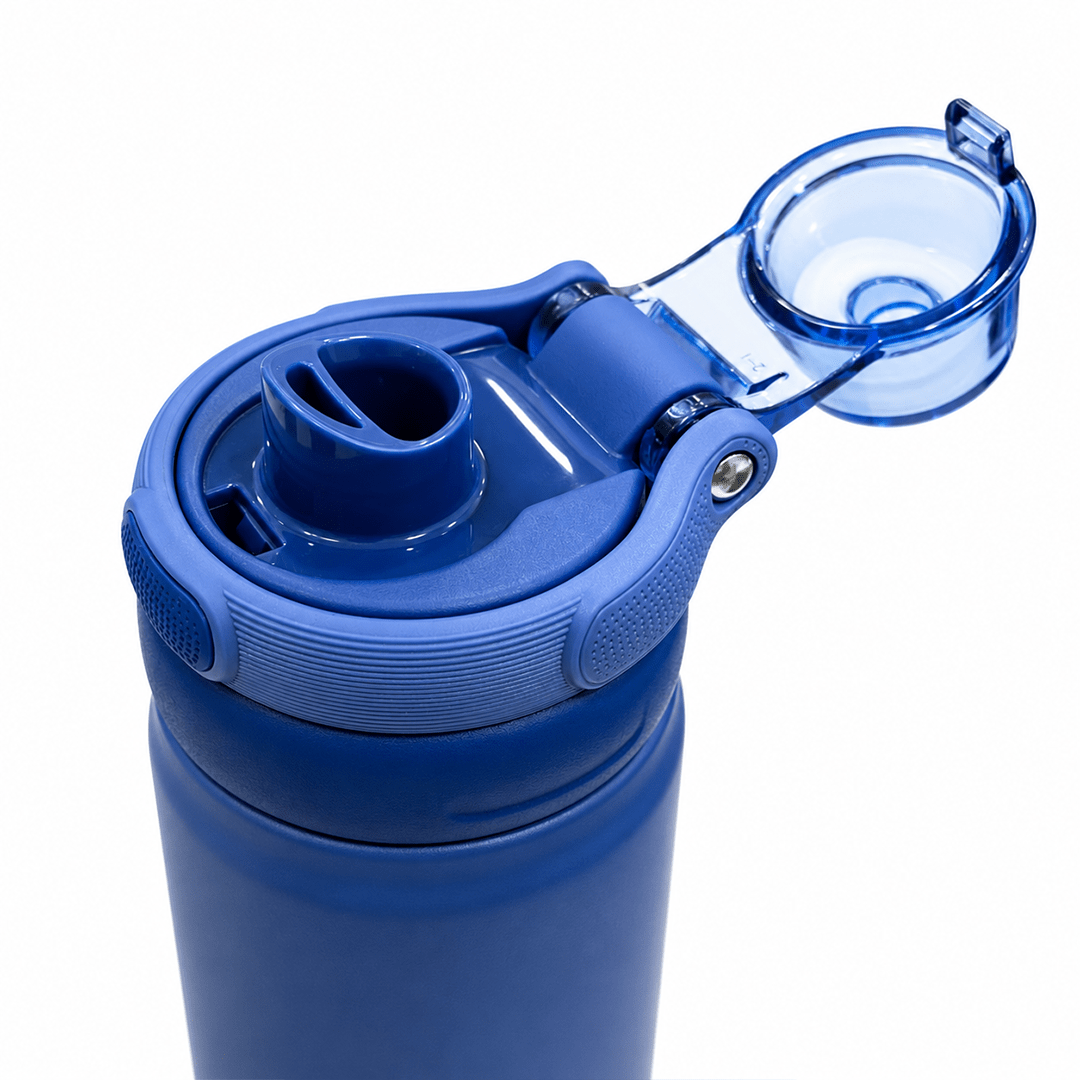 Personalised Rio Prime+ Smart Reminder Beep & Glow Vacuum Bottle with Chug Cap | 700 ml | Hot & Cold Retention | 15-Day Battery | Blue - COD Not Applicable - AQUAMINDER