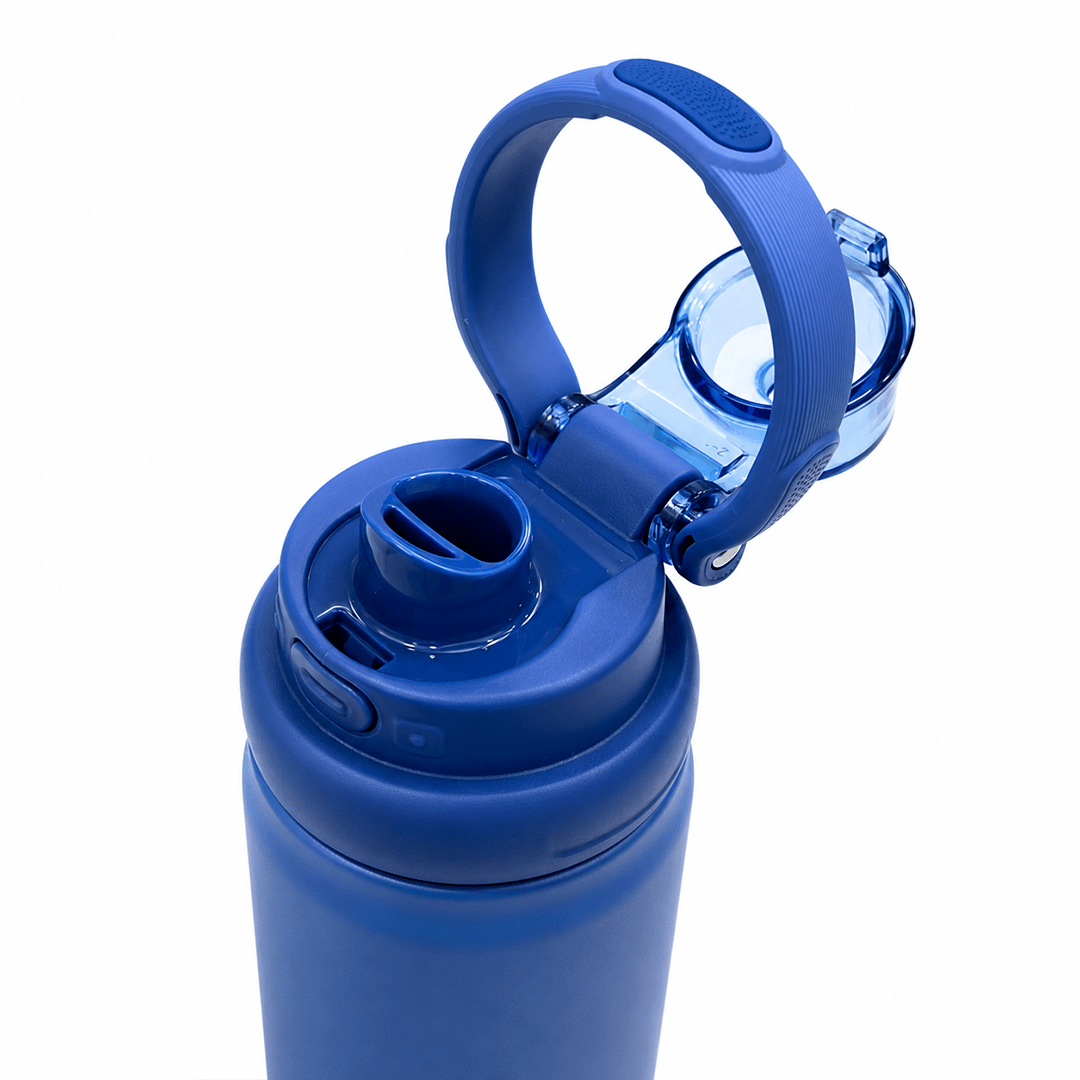 Personalised Rio Prime+ Smart Reminder Beep & Glow Vacuum Bottle with Chug Cap | 700 ml | Hot & Cold Retention | 15-Day Battery | Blue - COD Not Applicable - AQUAMINDER