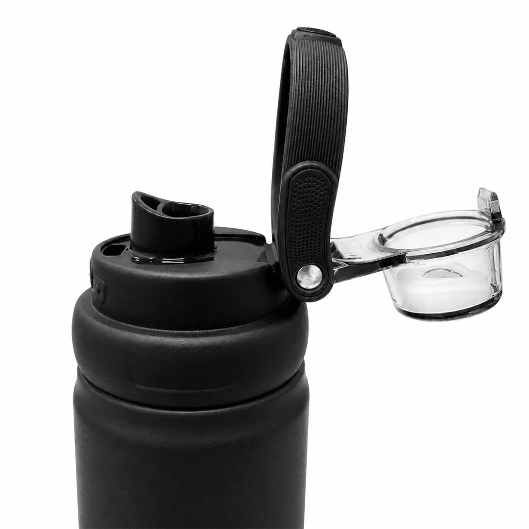 Personalised Rio Prime+ Smart Reminder Beep & Glow Vacuum Bottle with Chug Cap | 700 ml | Hot & Cold Retention | 15-Day Battery | Black - COD Not Applicable - AQUAMINDER