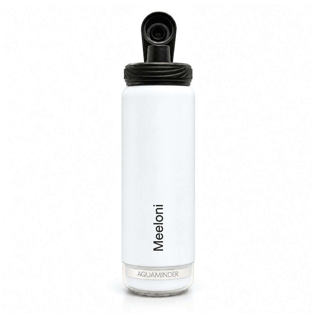 Personalised Rhine+ Smart Hydration Bottle | 800ML | White - AQUAMINDER