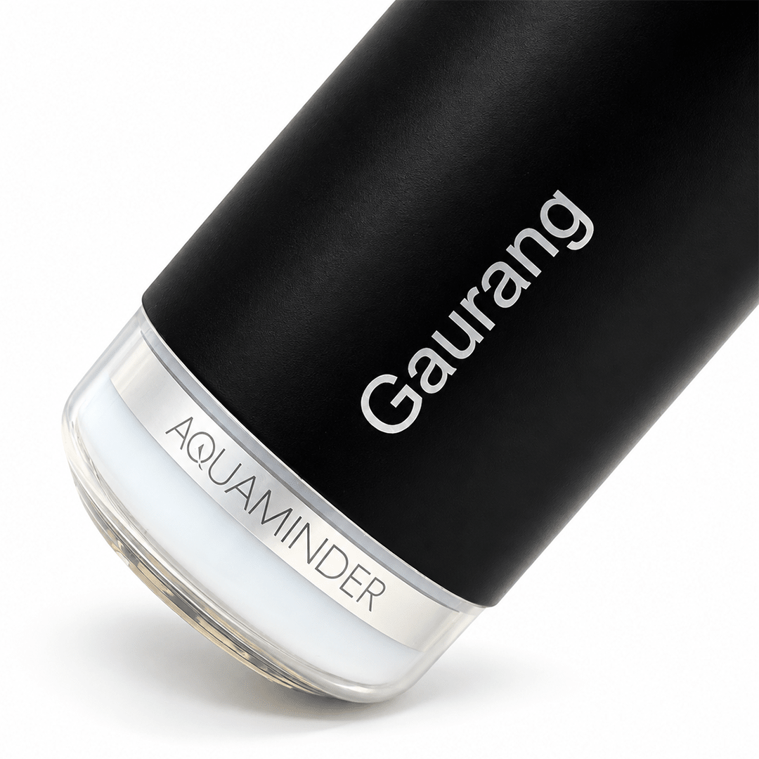 Personalised Rhine+ Smart Hydration Bottle | 800ML | Black - AQUAMINDER