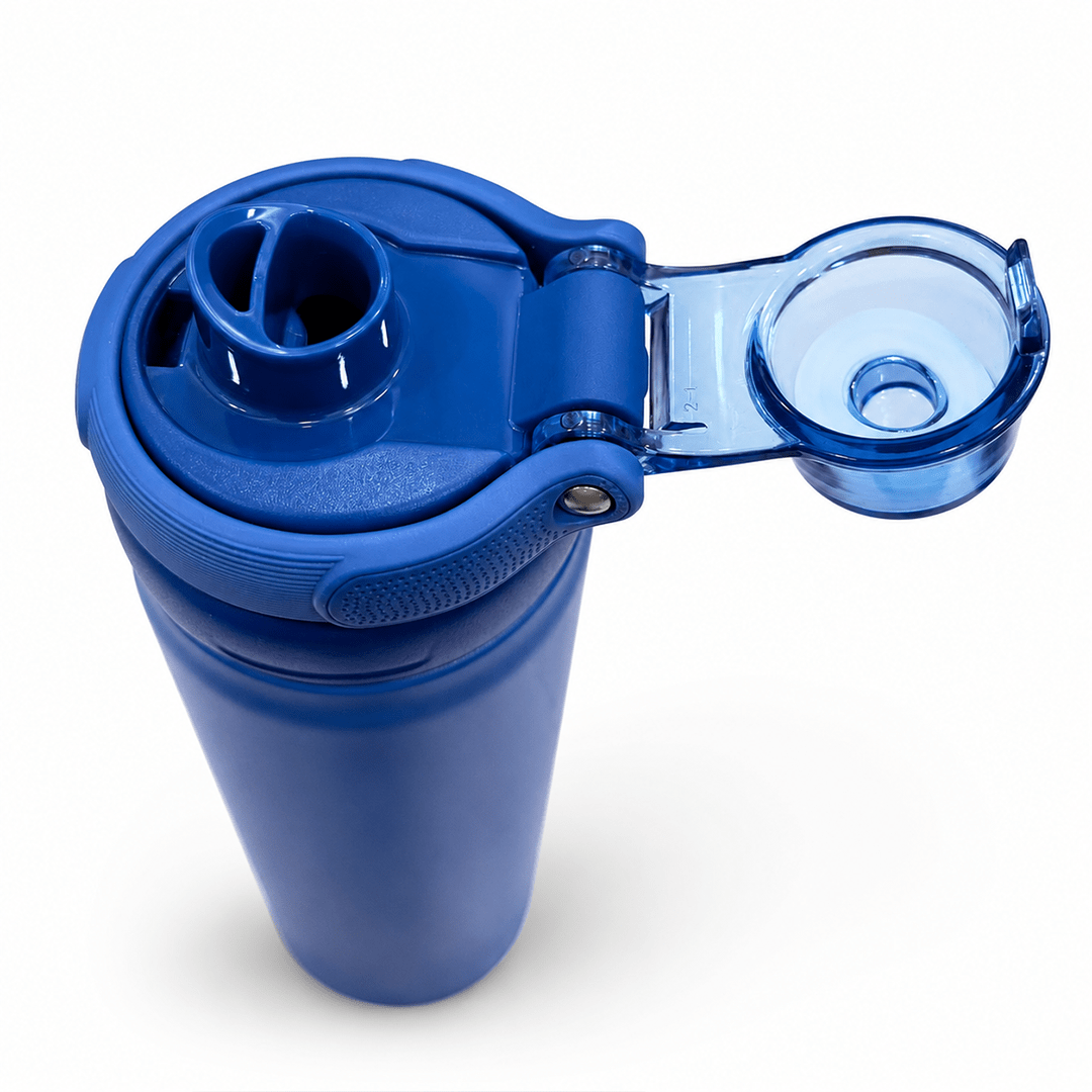 Personalised Rio Prime+ Smart Reminder Beep & Glow Vacuum Bottle with Chug Cap | 700 ml | Hot & Cold Retention | 15-Day Battery | Blue - COD Not Applicable - AQUAMINDER