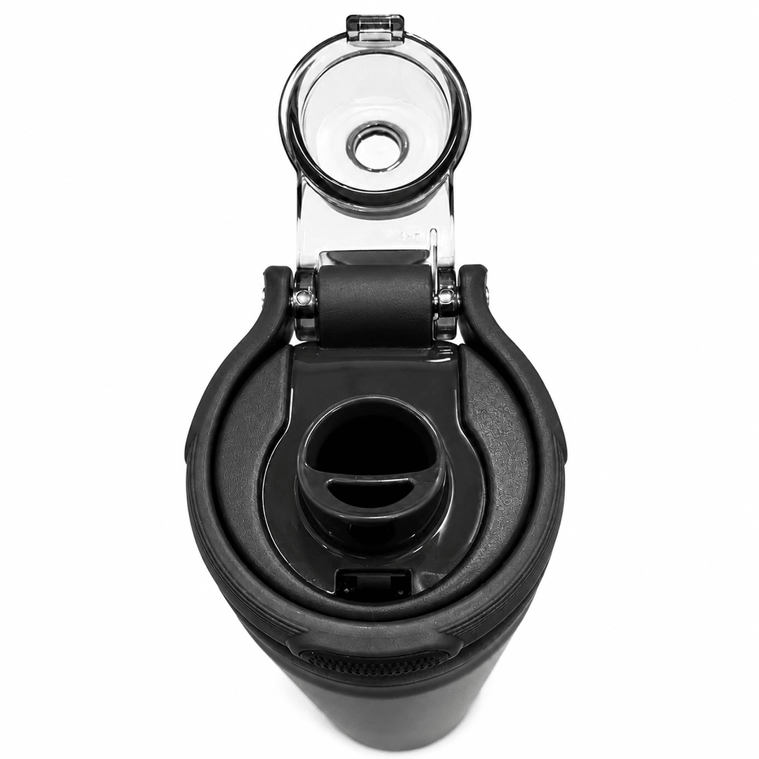 Personalised Rio Prime+ Smart Reminder Beep & Glow Vacuum Bottle with Chug Cap | 700 ml | Hot & Cold Retention | 15-Day Battery | Black - COD Not Applicable - AQUAMINDER