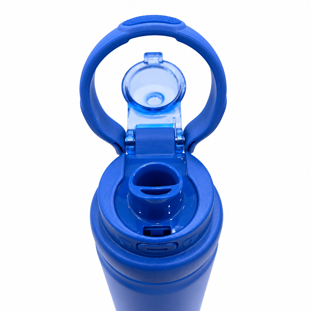 Personalised Rio Prime+ Smart Reminder Beep & Glow Vacuum Bottle with Chug Cap | 700 ml | Hot & Cold Retention | 15-Day Battery | Blue - COD Not Applicable - AQUAMINDER