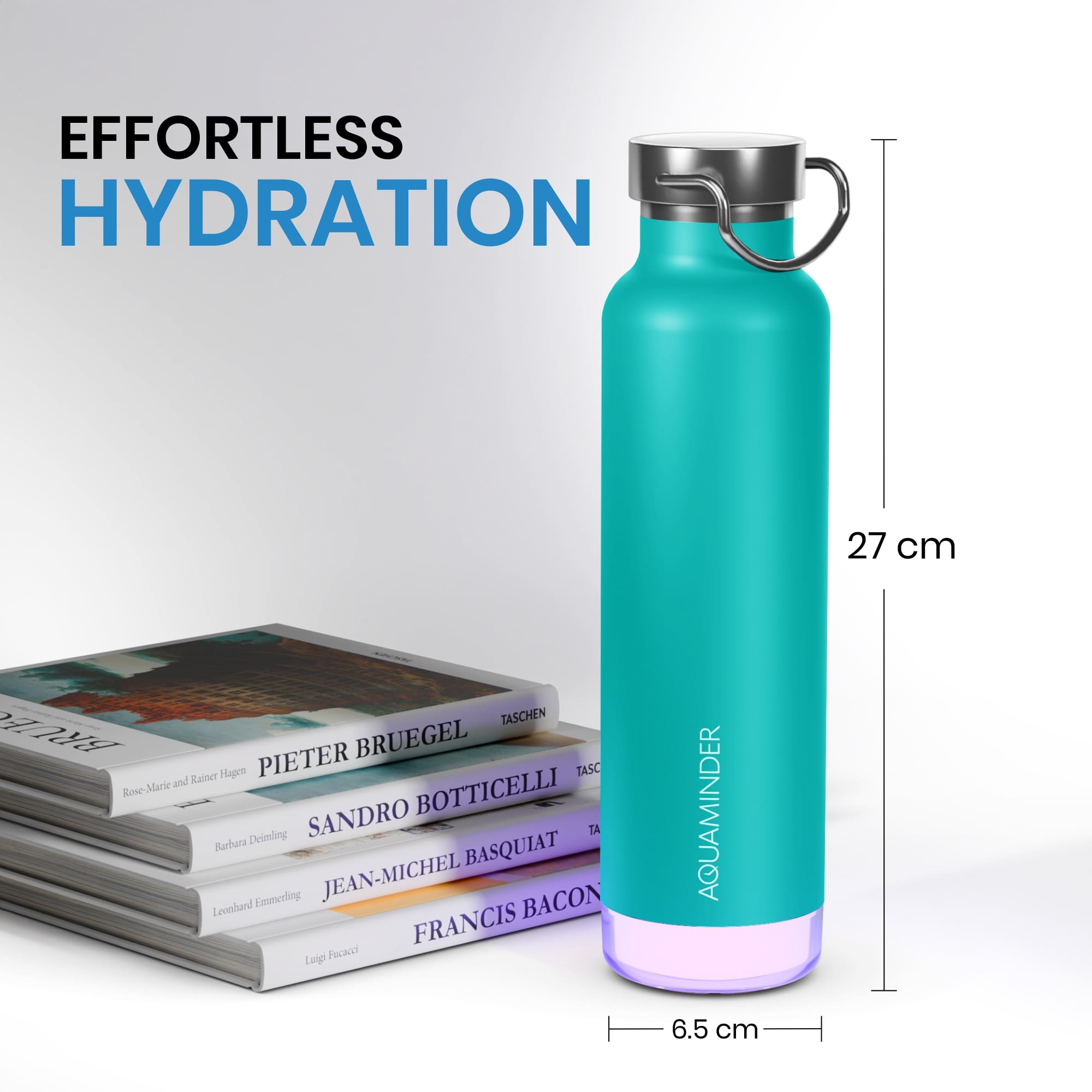 Thames+Smart Water Bottle with App Connectivity ,600 ml ,SS 304 Material - AQUAMINDER