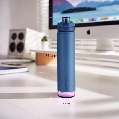 Rio Prime +Smart Water Bottle, 700 ml with Beep & Glow Reminder Double Wall Stainless Steel, Hot & Cold Retention, 15-Day Battery