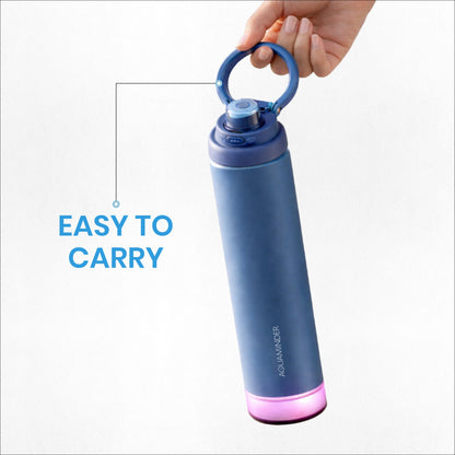 Rio Prime +Smart Water Bottle, 700 ml with Beep & Glow Reminder Double Wall Stainless Steel, Hot & Cold Retention, 15-Day Battery