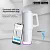 Personalised Nile Go+ Smart Reminder Led Vacuum Tumbler with Sipper Cap & Aquaminder APP Connectivity | 800ML | White - COD Not Applicable - AQUAMINDER