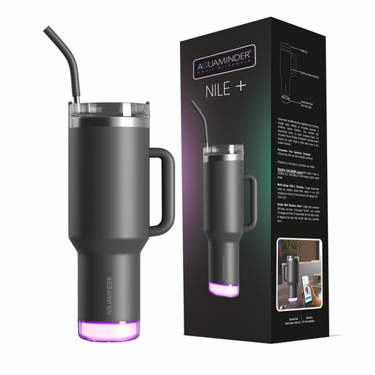Nile+ Stainless Steel Tumbler with Handle, Straw & Lid 1.2 Litre  SS304 Material with App Connectivity