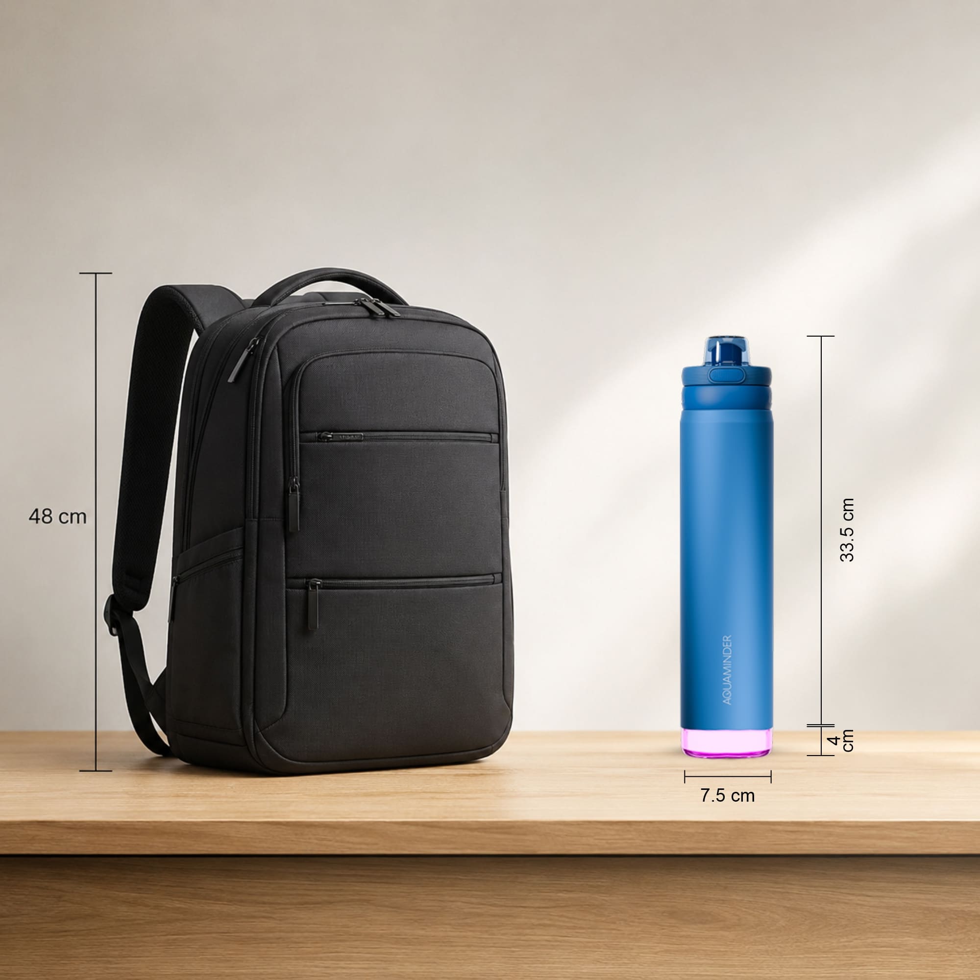 Rio Prime+ Smart Reminder Beep & Glow Vacuum Bottle with Chug Cap | 700 ml | Hot & Cold Retention | 15-Day Battery | Blue