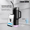 Personalised Nile+ Smart Reminder Led Vacuum Tumbler with Sipper Cap, Straw & Aquaminder APP Connectivity | 1200ML | Black - COD Not Applicable - AQUAMINDER