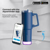 Personalised Nile Go+ Smart Reminder Led Vacuum Tumbler with Sipper Cap & Aquaminder APP Connectivity | 800ML | Blue - COD Not Applicable - AQUAMINDER