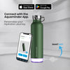 Personalised Thames+ Smart Reminder Led Vacuum Bottle & Aquaminder APP Connectivity | 600 ml | Olive - COD Not Applicable - AQUAMINDER
