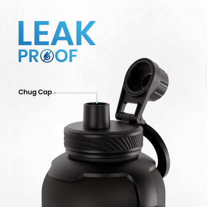 Smart Water Bottle - 1300ml Hydration Tracker with Glow Reminder, Bluetooth App, with Magnetic Phone Holder, Congo Prime+ - AQUAMINDER