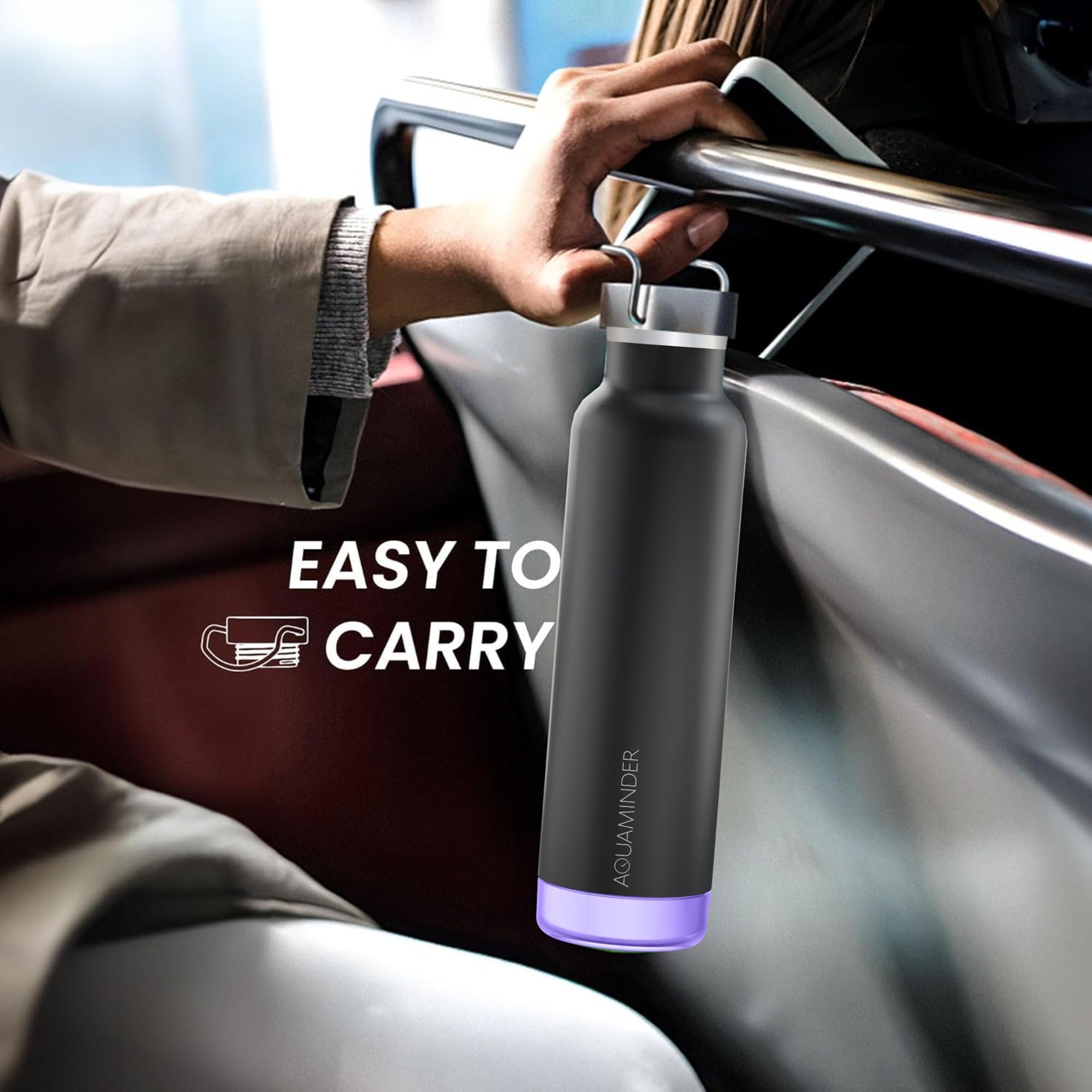Thames+ Smart Water Bottle, 600 ml, SS 304 Material with App Connectivity - AQUAMINDER