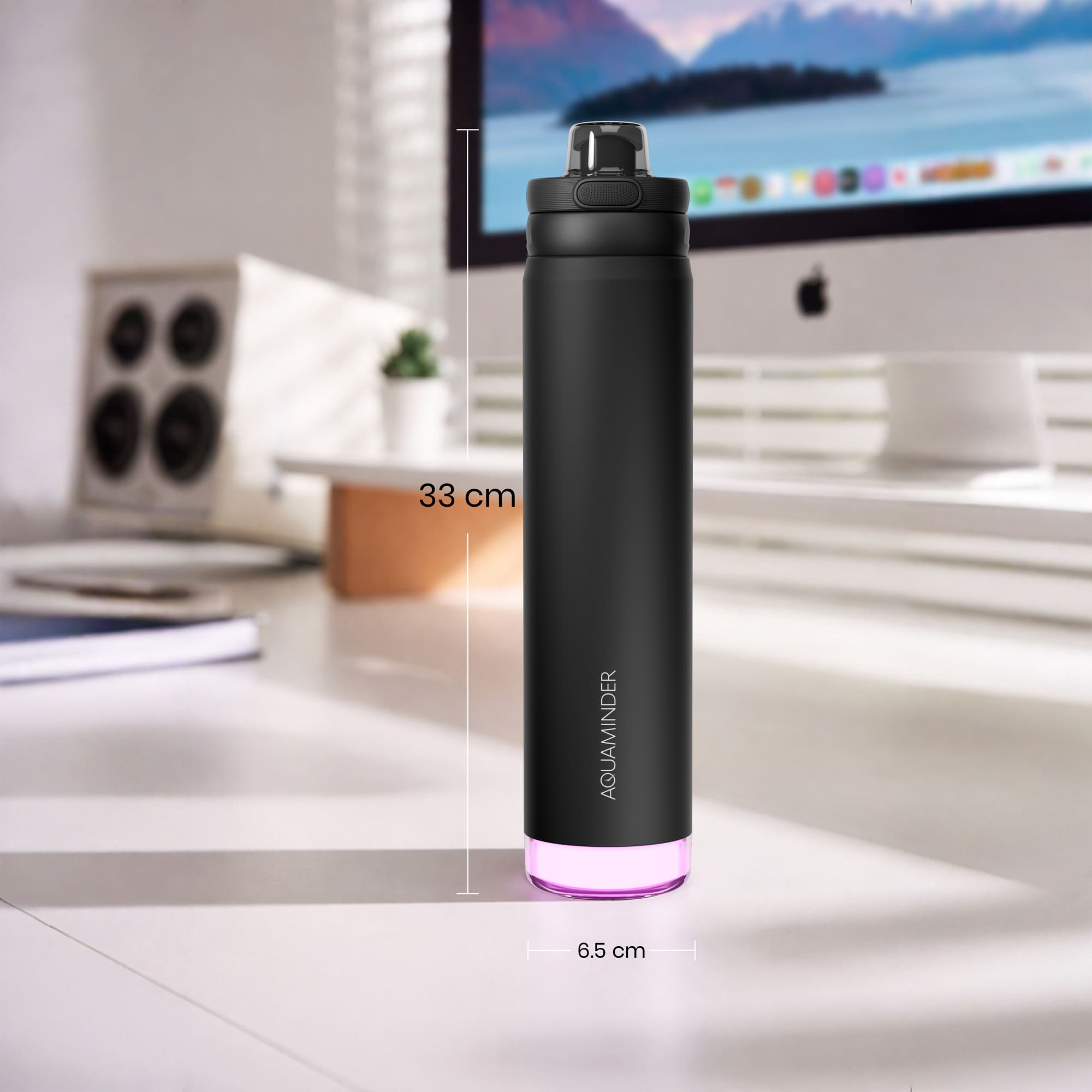 Rio Prime+ Smart Reminder Beep & Glow Vacuum Bottle with Chug Cap | 700 ml | Hot & Cold Retention | 15 - Day Battery - AQUAMINDER