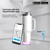 Personalised Nile+ Smart Reminder Led Vacuum Tumbler with Sipper Cap, Straw & Aquaminder APP Connectivity | 1200ML | White - COD Not Applicable - AQUAMINDER
