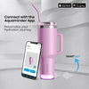 Personalised Nile+ Smart Reminder Led Vacuum Tumbler with Sipper Cap, Straw & Aquaminder APP Connectivity | 1200ML | Pink - COD Not Applicable - AQUAMINDER