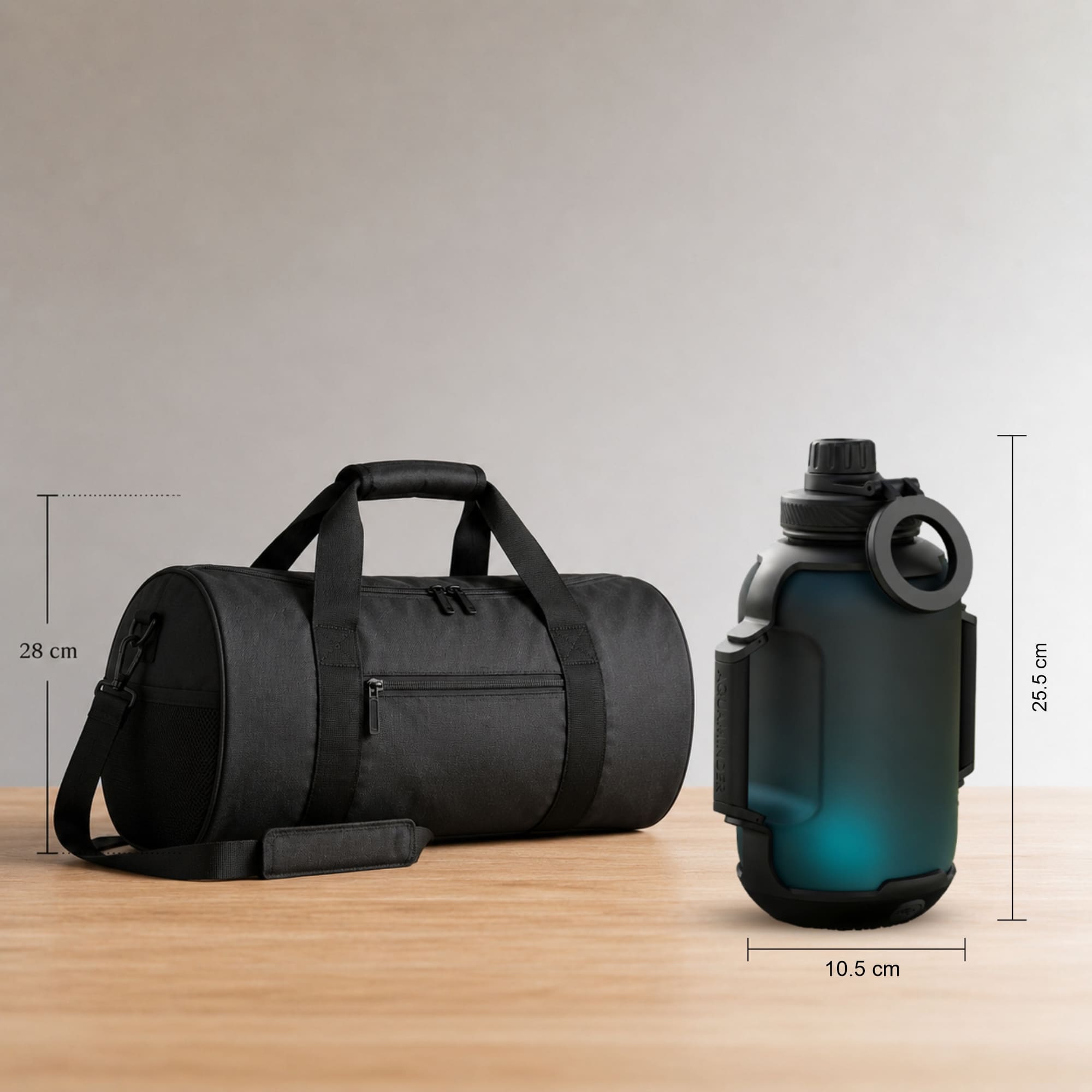 Congo Prime+ Smart Reminder Bottle with Chug Cap, Magnetic Phone Holder & Aquaminder APP Connectivity | 1300ml | Black - AQUAMINDER