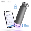 Personalised Thames+ Smart Reminder Led Vacuum Bottle & Aquaminder APP Connectivity | 600 ml | Grey - COD Not Applicable - AQUAMINDER