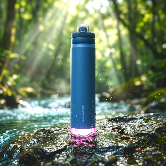 Rio Prime +Smart Water Bottle, 700 ml with Beep & Glow Reminder Double Wall Stainless Steel, Hot & Cold Retention, 15 - Day Battery - AQUAMINDER