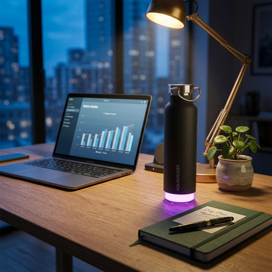 Thames+Smart Water Bottle with App Connectivity ,600 ml ,SS 304 Material - AQUAMINDER