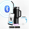 Personalised Nile+ Smart Reminder Led Vacuum Tumbler with Sipper Cap, Straw & Aquaminder APP Connectivity | 1200ML | Black - COD Not Applicable - AQUAMINDER