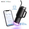 Personalised Nile+ Smart Reminder Led Vacuum Tumbler with Sipper Cap, Straw & Aquaminder APP Connectivity | 1200ML | Black - COD Not Applicable - AQUAMINDER