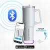 Personalised Nile Go+ Smart Reminder Led Vacuum Tumbler with Sipper Cap & Aquaminder APP Connectivity | 800ML | White - COD Not Applicable - AQUAMINDER