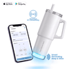 Personalised Nile Go+ Smart Reminder Led Vacuum Tumbler with Sipper Cap & Aquaminder APP Connectivity | 800ML | White - COD Not Applicable - AQUAMINDER