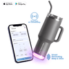 Personalised Nile+ Smart Reminder Led Vacuum Tumbler with Sipper Cap, Straw & Aquaminder APP Connectivity | 1200ML | Grey - COD Not Applicable - AQUAMINDER