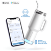 Personalised Nile+ Smart Reminder Led Vacuum Tumbler with Sipper Cap, Straw & Aquaminder APP Connectivity | 1200ML | White - COD Not Applicable - AQUAMINDER