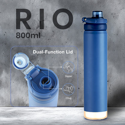 Smart Water Bottle, 800 ml with Beep & Glow Reminder Double Wall Stainless Steel, Hot & Cold Retention, 15-Day Battery