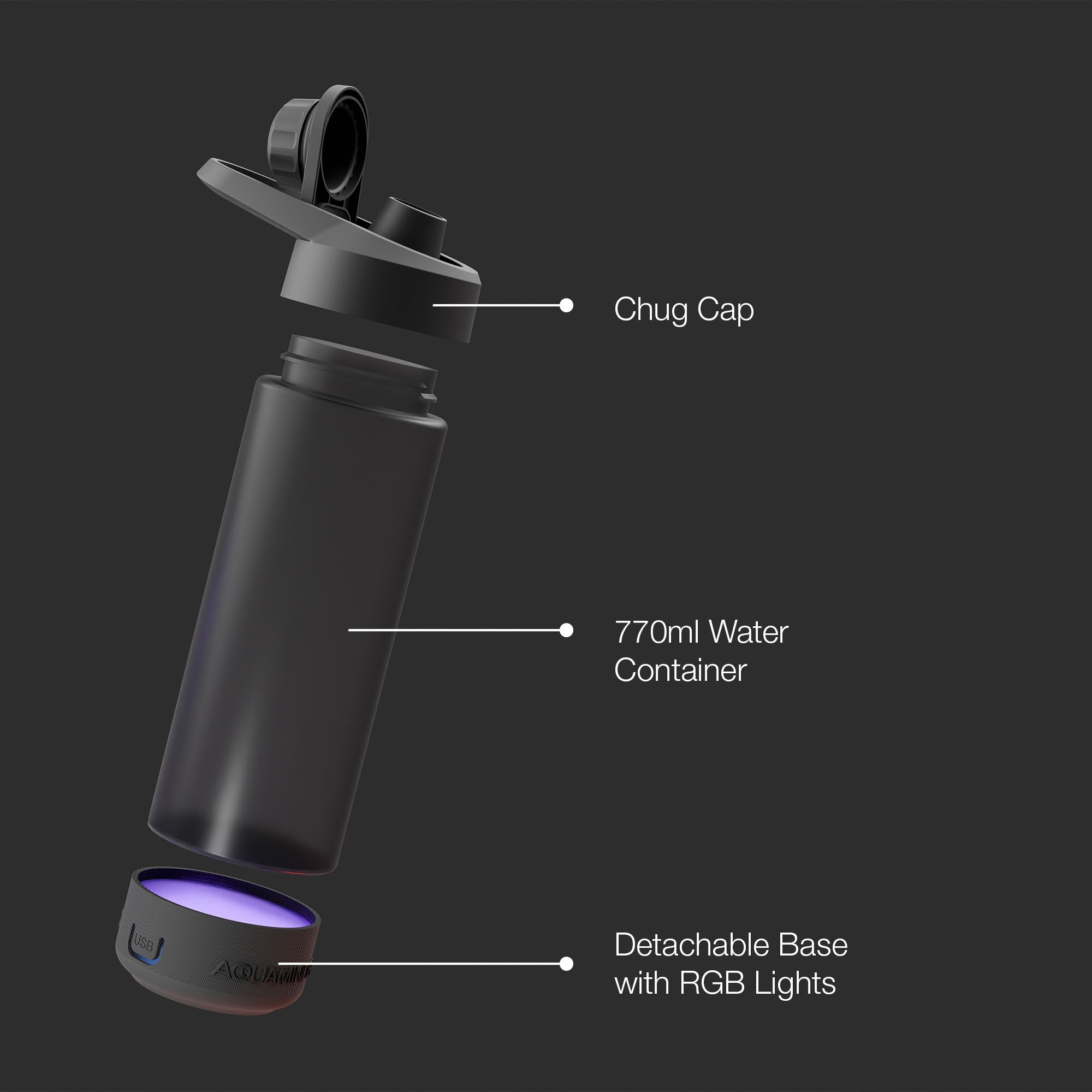 Volga Personalized Smart Water Bottle with Chug Lid for Gifting