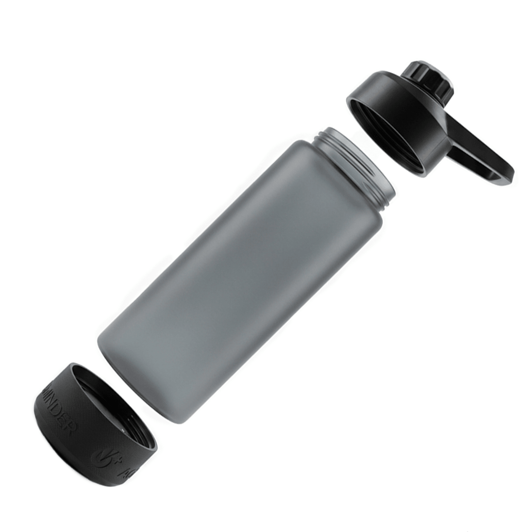 Personalised Volga+ Smart Reminder Led Vacuum Bottle With Chug Lid & Aquaminder APP Connectivity | 770 ml | Black - Cod Not Applicable - AQUAMINDER