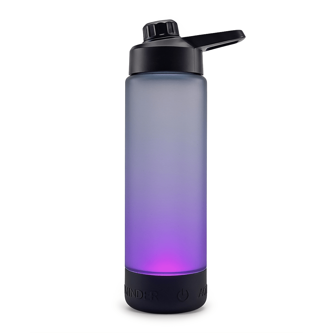 Personalised Volga+ Smart Reminder Led Vacuum Bottle With Chug Lid & Aquaminder APP Connectivity | 770 ml | Black - Cod Not Applicable - AQUAMINDER