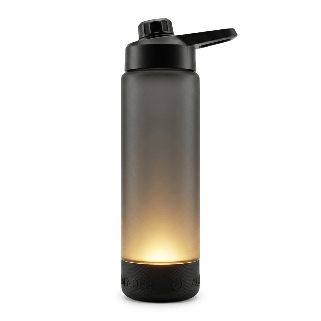 Personalised Volga+ Smart Reminder Led Vacuum Bottle With Chug Lid & Aquaminder APP Connectivity | 770 ml | Black - Cod Not Applicable - AQUAMINDER